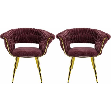 Marvin Poltrona Mavi In Velluto Intrecciato Con Gambe In Metallo Dorate Oro Poltroncina Di Design Seduta Imbottita Ergonomica Per Salotto Soggiorno Camera Elegante Rosa - 2 Poltrone