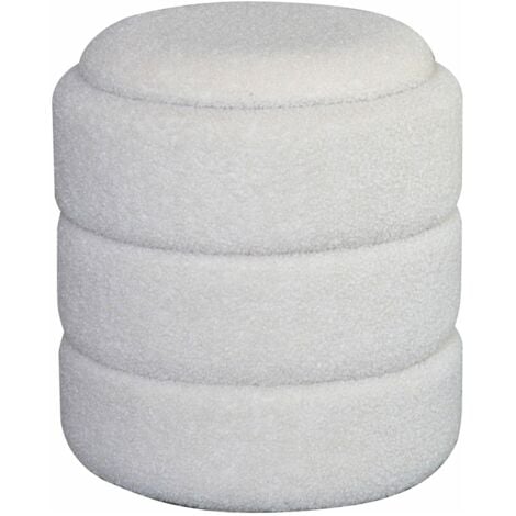 Marvin Pouf Contenitore In Tessuto Morbido Poggiapiedi CHUBBY Sgabello per Casa Soggiorno Camera da Letto Salotto Divano Tavolino Rotondo Poltrona Beige