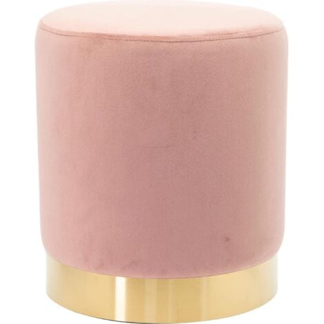 Marvin Pouf In Velluto Poggiapiedi Sgabello Per Casa Soggiorno Letto Camera Salotto Divano Tavolino Rotondo Poltrona Rosa