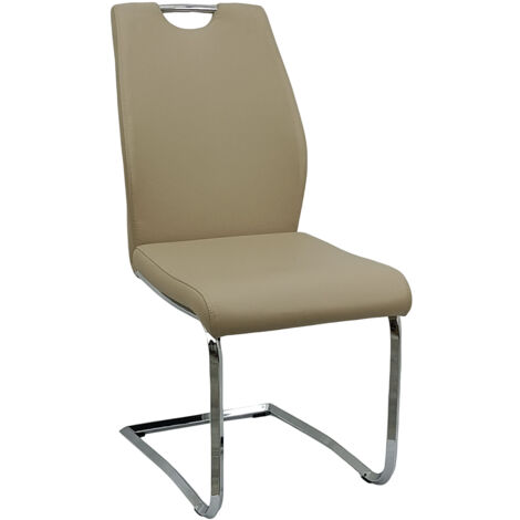 Marvin Sedia Edda con Struttura in Metallo e Seduta Imbottita di Design Moderno per Casa Ufficio Sala da Pranzo 1 SEDIA EDDA TORTORA