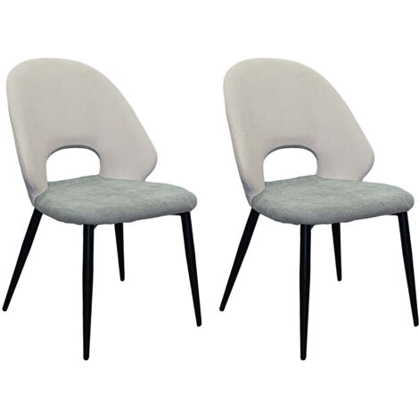 Marvin Sedia Fabia Struttura in Metallo e Seduta Imbottita in Cotone Vellutato, Design Moderno e Confortevole per Casa, Ufficio, Sala da Pranzo 2 Sedie