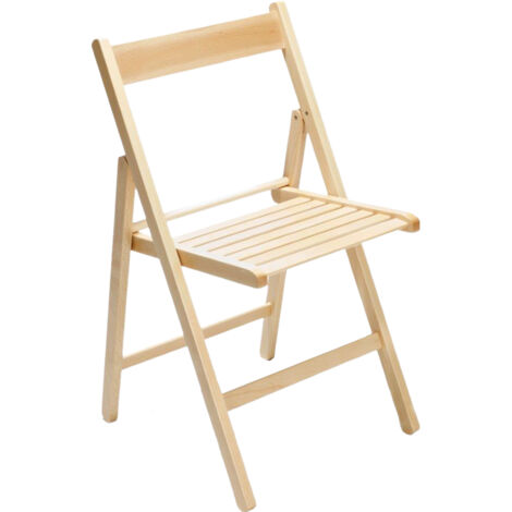 Marvin Sedia in Legno Pieghevole Birreria Colorata Interno o Esterno Salvaspazio Richiudibile da Campeggio Giardino Cucina Legno Massello Di Faggio Naturale - 1 Sedia