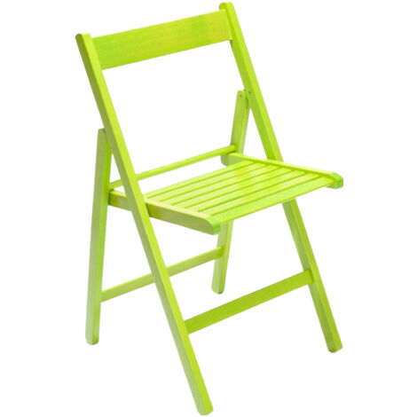 Marvin Sedia in Legno Pieghevole Birreria Colorata Interno o Esterno Salvaspazio Richiudibile da Campeggio Giardino Cucina Legno Massello Di Faggio Verde - 1 Sedia