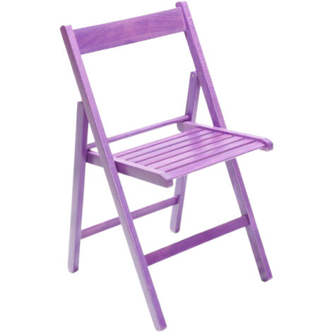 Marvin Sedia in Legno Pieghevole Birreria Colorata Interno o Esterno Salvaspazio Richiudibile da Campeggio Giardino Cucina Legno Massello Di Faggio Viola - 1 Sedia