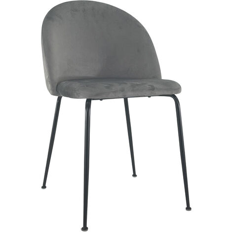 Marvin Sedia in Velluto e Oro Oslo da Sala Pranzo Con Gambe Metallo Dorate Seduta Imbottita Sedie Poltroncine Di Design Per Salotto Soggiorno Moderne Grigio - 1 Sedia
