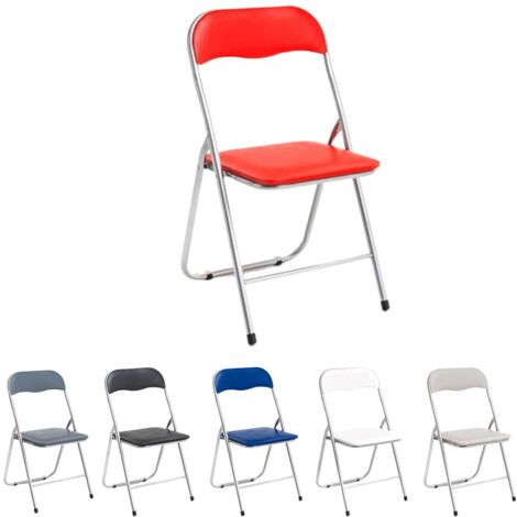 Marvin Sedia Pieghevole Imbottita Salvaspazio Portatile Richiudibile Da Interno Esterno Giardino Campeggio Ufficio Resistenti Ferro Leggere (Rosso)