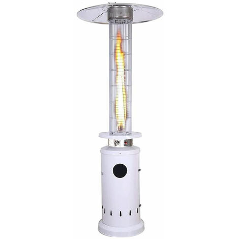 Marvin Stufa A Fungo Gas Bombola Gpl Da Esterno Portatile Cilindro Arredo Per Terrazzo Patio Giardino Locali Ristoranti In Acciaio Potenza 13Kw Bianco