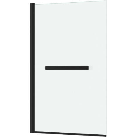 Marwell Badewannenfaltwand Black Touch 120x70cm Gold - Duschwand für Badewanne mit 4mm Einscheibensicherheitsglas - mit Handtuchhalter - hochwertige Aluminiumrahmen