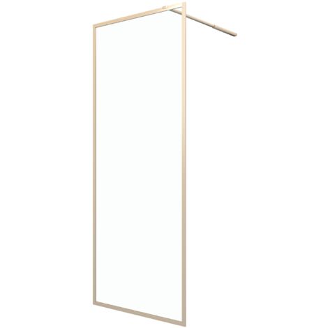 Marwell Walk In Dusche Golden Frame 200x80cm - Duschwand mit 6 mm Einscheibensicherheitsglas - mit ausziehbarem Haltearm - hochwertige Aluminiumrahmen in gebÃ¼rsteter Optik
