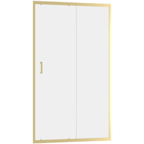 Marwell Walk In Dusche Golden Stage - SchiebetÃ¼r mit Duschwand aus 6mm Einscheibensicherheitsglas - Ã–ffnungsbreite 49cm - mit hochwertigen goldenen Aluminiumprofilen