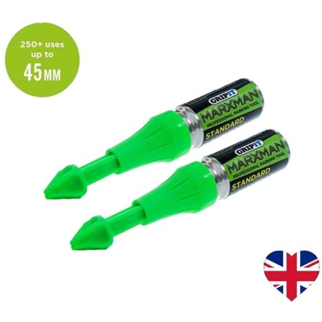 MarXman x2 Green Chalk Marking Pen Hole Marking Out Tool 45mm MARXMAN1GRN