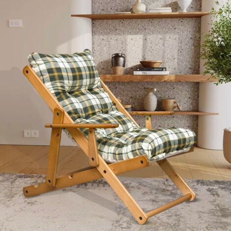 MEDIAWAVE STORE MAS011 Fauteuil inclinable en hêtre Amalfi ArtLegno 108x65x60cm 2 couleurs Couleur: Vert