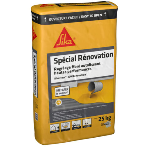 Masa niveladora autonivelante reforzada con fibras SIKA - Sikafloor 320 renovación - 25 kg