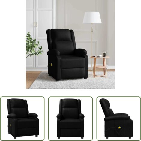 Masaje de 6 puntos -  Sillón de masaje de cuero sintético negro
