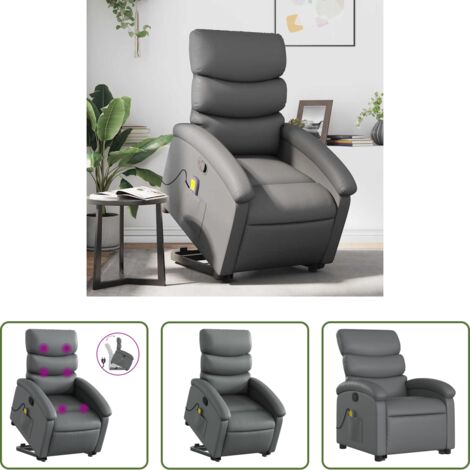 Masaje de pie -  Sillón reclinable de masaje de pie cuero artificial gris