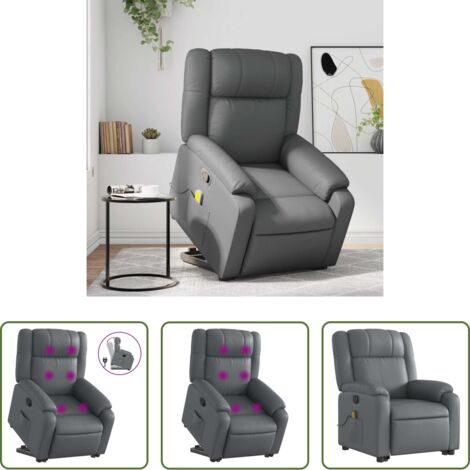 Masaje de pie - Sillón reclinable de masaje de pie cuero artificial gris