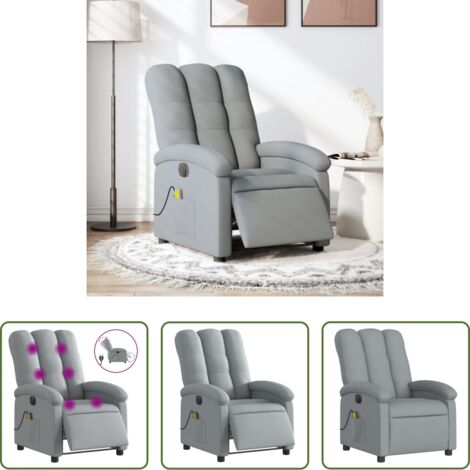 Masaje eléctrico -  Sillón reclinable de masaje eléctrico tela gris claro