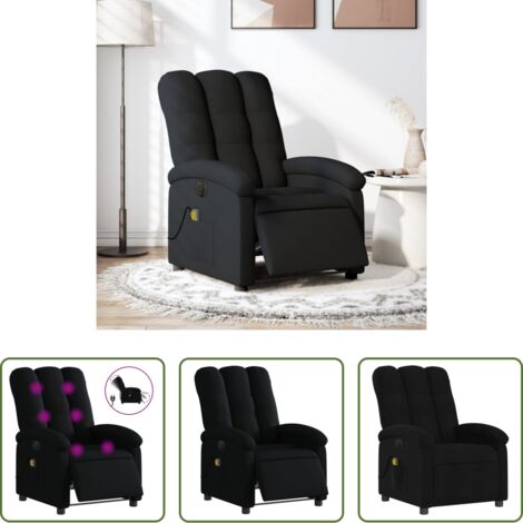 Masaje eléctrico -  Sillón reclinable de masaje eléctrico tela negro