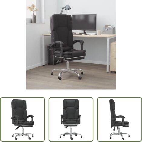 Masaje en silla - Silla de oficina reclinable masaje cuero sintético negro