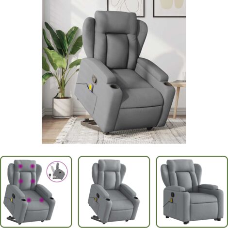 Masaje reclinable -  Sillón de masaje reclinable de pie de tela gris claro