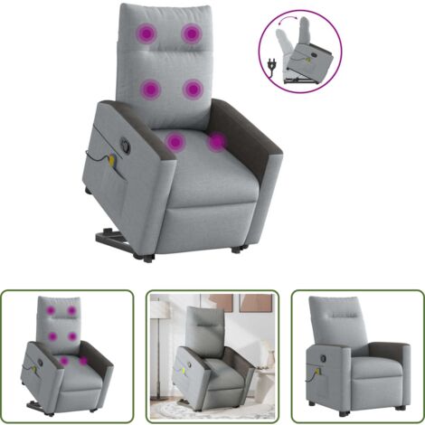 Masaje reclinable -  Sillón de masaje reclinable de pie de tela gris claro