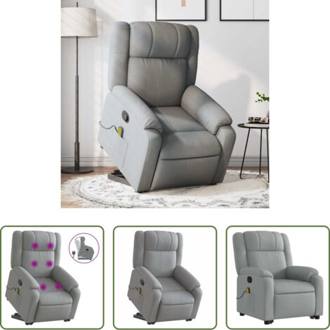 Masaje reclinable -  Sillón de masaje reclinable de pie de tela gris claro