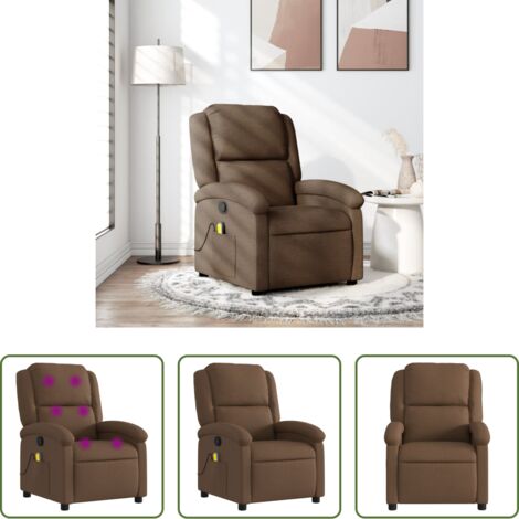 Masaje -  Sillón reclinable con masaje de tela marrón