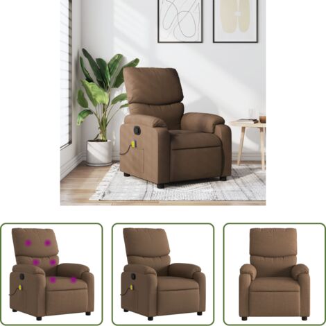 Masaje -  Sillón reclinable con masaje de tela marrón