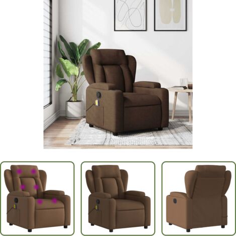 Masaje -  Sillón reclinable con masaje de tela marrón