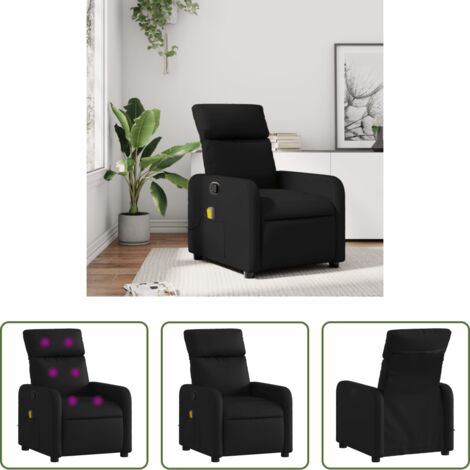 Masaje -  Sillón reclinable de masaje de piel sintética negra