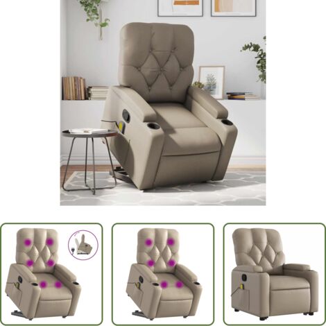 Masaje -  Sillón reclinable masaje pie cuero artificial color capuchino