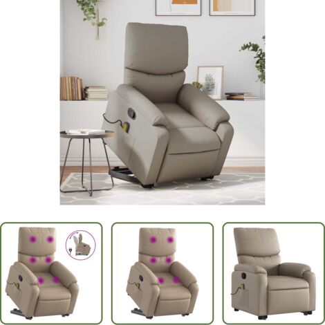 Masaje -  Sillón reclinable masaje pie cuero artificial color capuchino