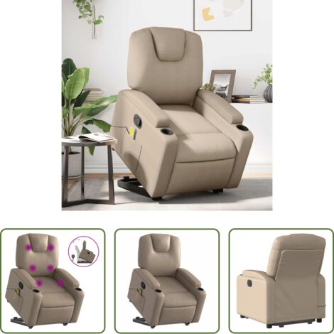Masaje -  Sillón reclinable masaje pie cuero artificial color capuchino
