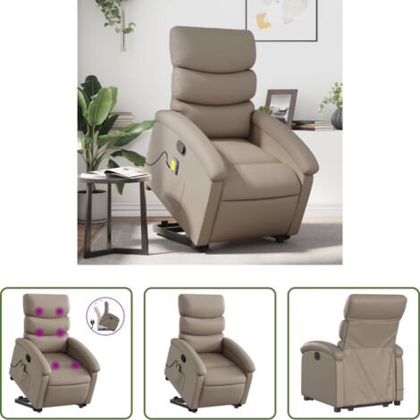 Masaje -  Sillón reclinable masaje pie cuero artificial color capuchino