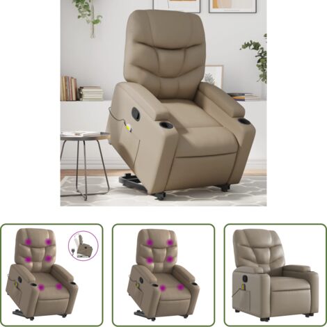 Masaje -  Sillón reclinable masaje pie cuero artificial color capuchino
