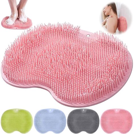 Masajeador de pies, cepillo de espalda para la ducha, cojín de masaje de silicona antideslizante, masajeador de pies, rascador de espalda, tapete para lavar los pies para la ducha, cepillo de espalda