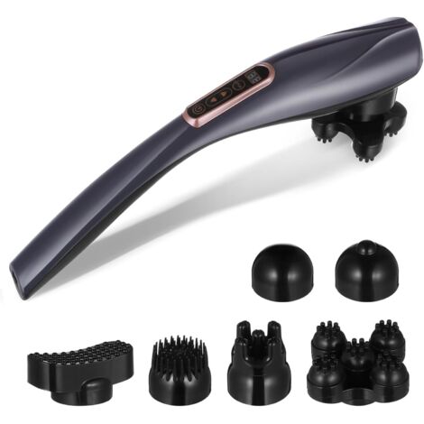 Masajeador eléctrico portátil con calefacción, niveles de intensidad y modos de masaje ajustables para cuello, espalda y cuerpo - Inalámbrico y recargable - Alivio muscular completo - Diseño elegante