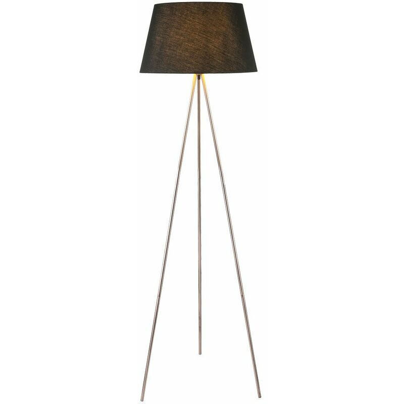 Image of Lampada da terra design illuminazione lampada tessile soffitto proiettore lampada da lettura rame nero Globo 24684c