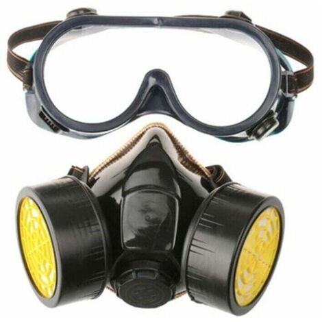 Máscara antigás profesional, respirador de carbón activado para pintura con 2 filtros para protección contra polvo, pesticidas, formaldehído, laca de color y luz solar.