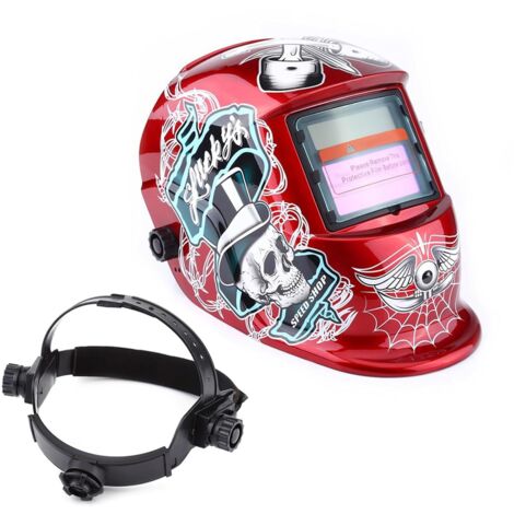 Máscara de soldadura automática, casco de soldadura con 2 sensores de filtro de sombra ajustables, DIN 9-13 para soldadura por arco MIG TIG MAG [Clase energética A+++]