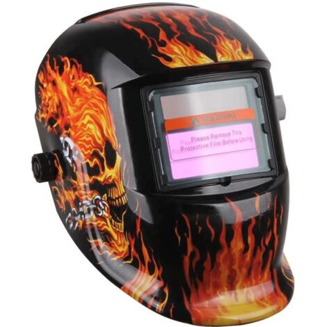 Máscara de soldadura autooscurecedora - Filtro LCD de tonalidad variable - Diseño de calavera - Para soldadura ARC/TIG/MIG