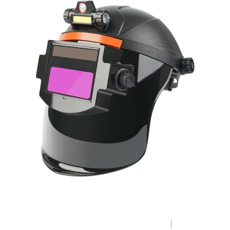 Máscara de soldadura de atenuación automática montada en la cabeza con faro y protección solar, atenuación automática, máscara de soldadura de aislamiento térmico transpirable, casco de soldadura de á