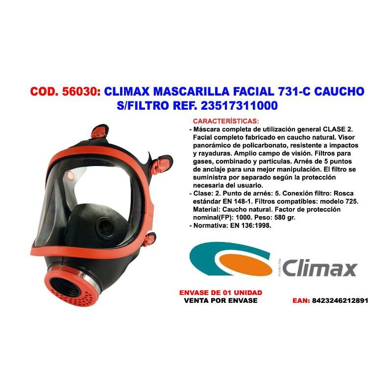 

climax mascarilla facial 731-c caucho s-filtro ref 23517311000 - Mibricotienda