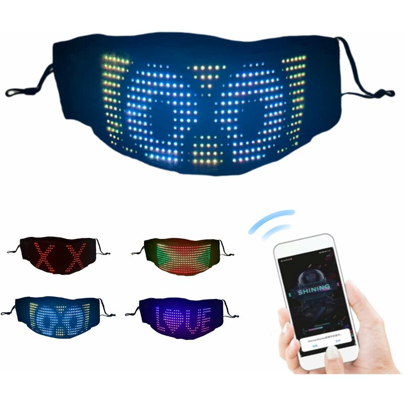 

Mascara LED Mascara con luz LED, Mascara BT personalizable de Cosplay