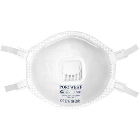 Mascarilla con válvula FFP3 para polvos, nieblas y humos P301 (pack de 10 uds)
