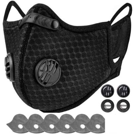 Mascarilla de polvo lavable y reutilizable con 6 filtros para correr, ciclismo y actividades al aire libre.
