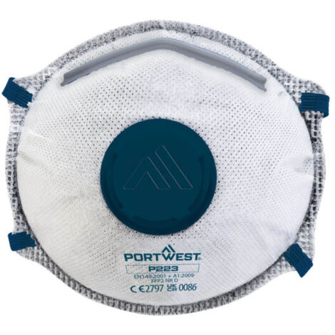 Mascarilla de protección Dolomite con carbón y válvula FFP2 P223 (precio caja 10 uds)