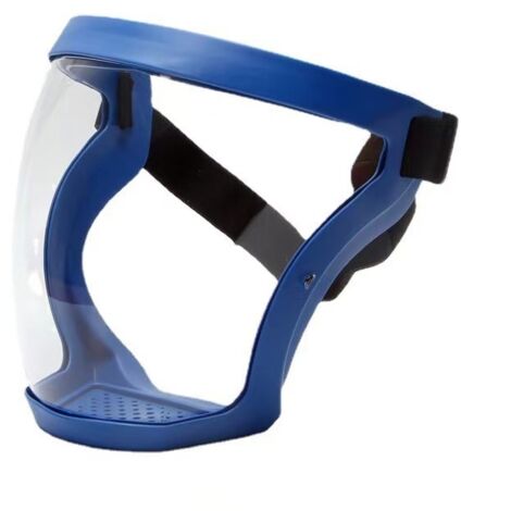 Mascarilla facial ultraprotectora - Mascarilla facial completa, transparente y duradera, visera transparente, reutilizable, antivaho de alta definición - Unisex adulto (azul)