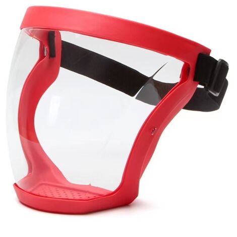 Mascarilla facial ultraprotectora - Mascarilla facial completa, transparente y duradera, visera transparente, reutilizable, antivaho de alta definición - Unisex para adultos (Roja)