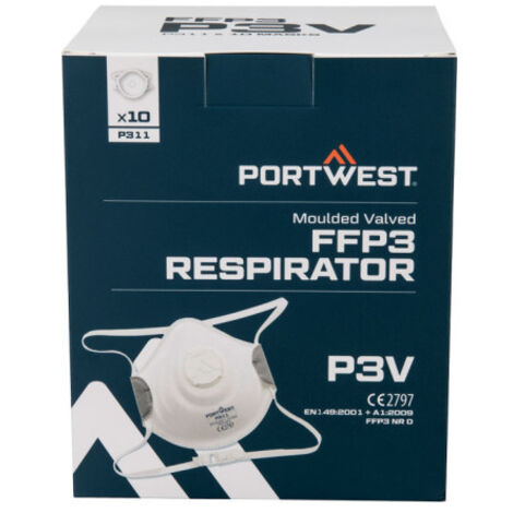 Mascarilla moldeada con válvula FFP3 - Máxima Protección y Confort / Blanco
